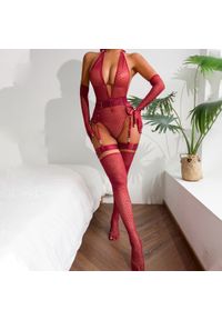 Intica - Body z siateczki na wyjątkowe wieczory Caitrin. Kolor: czarny. Materiał: materiał, skóra #6