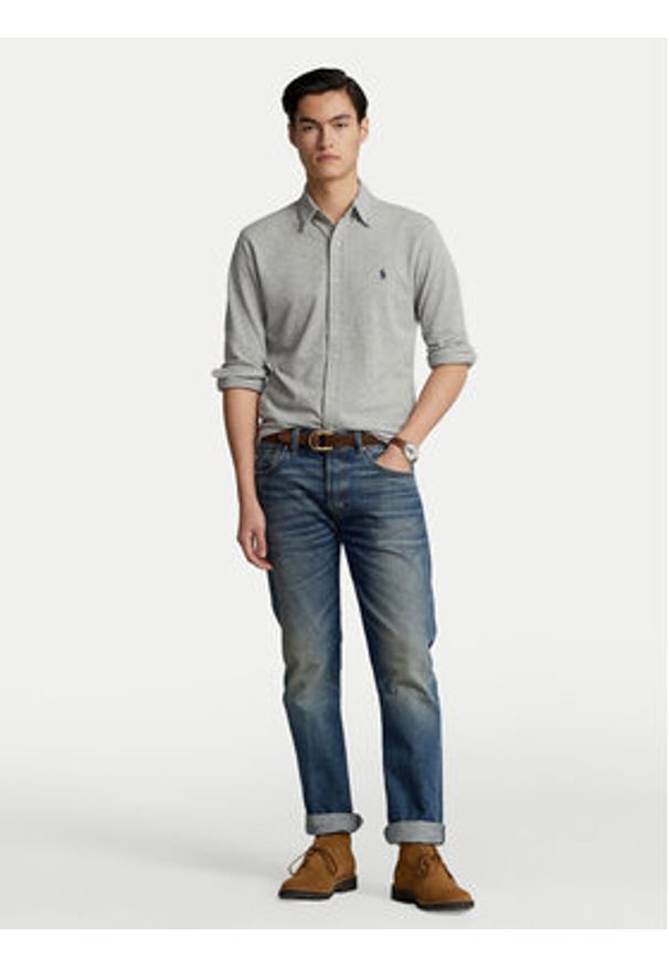 Polo Ralph Lauren Koszula 710654408 Szary Regular Fit. Typ kołnierza: polo. Kolor: szary. Materiał: bawełna