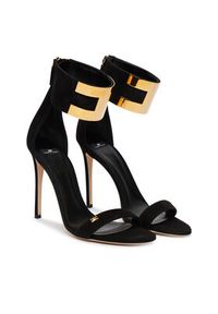 Elisabetta Franchi Sandały SA-91L-62E2-V600 Czarny. Kolor: czarny. Materiał: skóra, zamsz #3