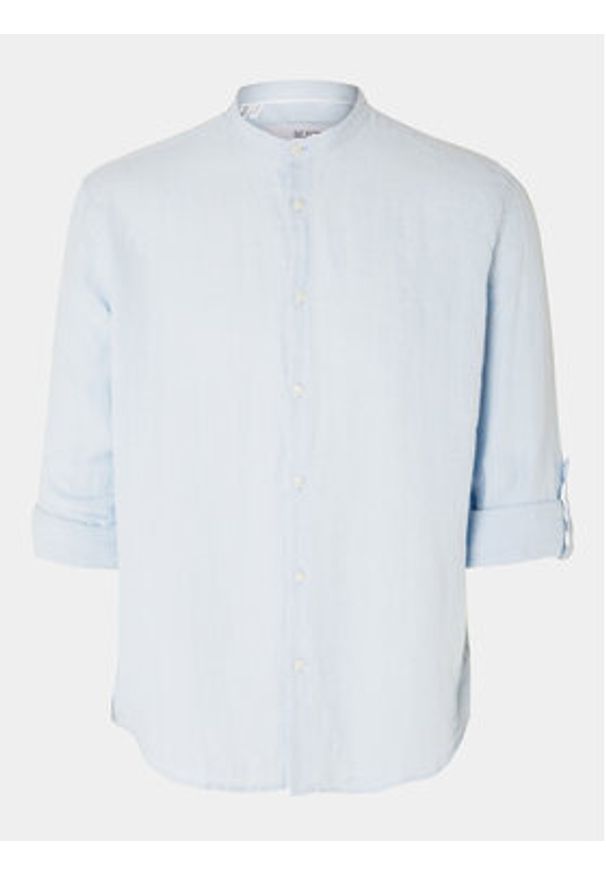 Selected Homme Koszula 16088372 Błękitny Regular Fit. Kolor: niebieski. Materiał: len