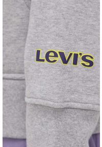 Levi's® - Levi's Bluza bawełniana męska kolor szary z kapturem z nadrukiem. Okazja: na spotkanie biznesowe. Typ kołnierza: kaptur. Kolor: szary. Materiał: bawełna. Wzór: nadruk. Styl: biznesowy #5