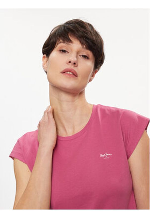 Pepe Jeans T-Shirt Lory PL505853 Różowy Regular Fit. Kolor: różowy. Materiał: bawełna