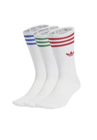 Adidas - adidas Zestaw 3 par wysokich skarpet unisex High Crew JJ1984 Biały. Kolor: biały. Materiał: bawełna, materiał