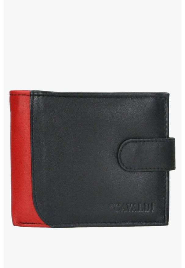 Cedar - Portfel męski cavaldi czarno-czerwony /3. Kolor: czarny, wielokolorowy, czerwony