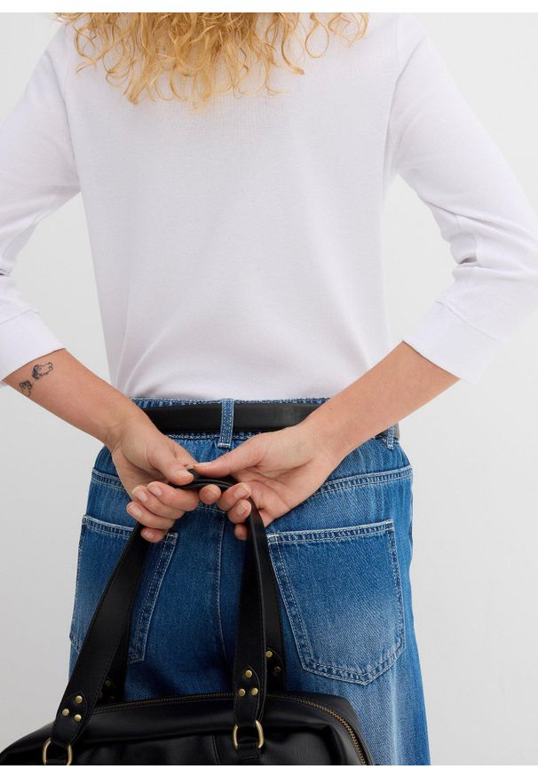 bonprix - Bluzka z długim rękawem z czystej bawełny organicznej. Kolor: biały. Materiał: bawełna. Długość rękawa: długi rękaw. Długość: długie