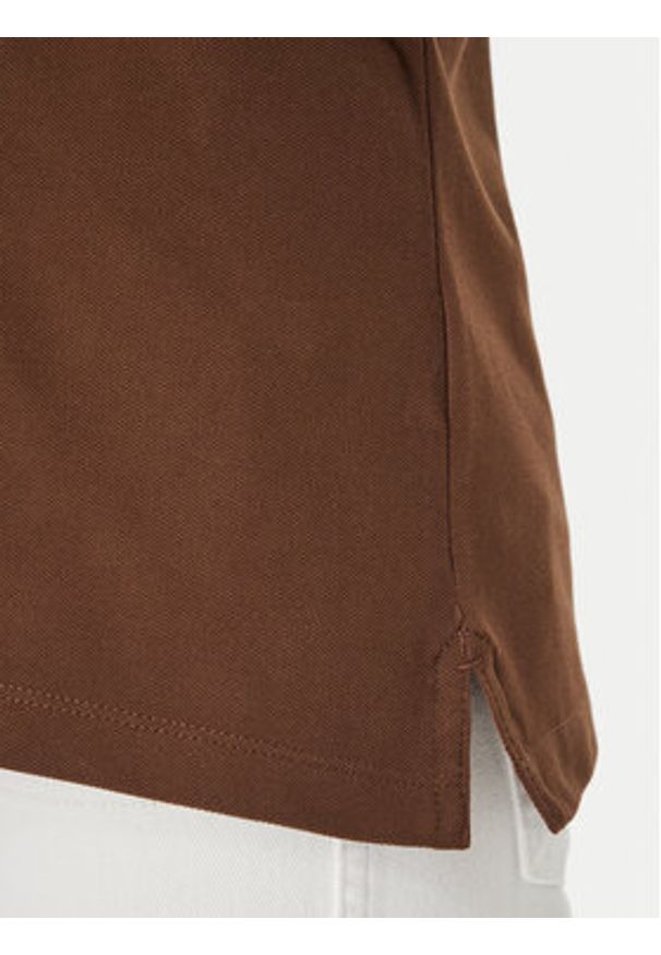 TOMMY HILFIGER - Tommy Hilfiger Polo WW0WW43224 Brązowy Regular Fit. Typ kołnierza: polo. Kolor: brązowy. Materiał: bawełna