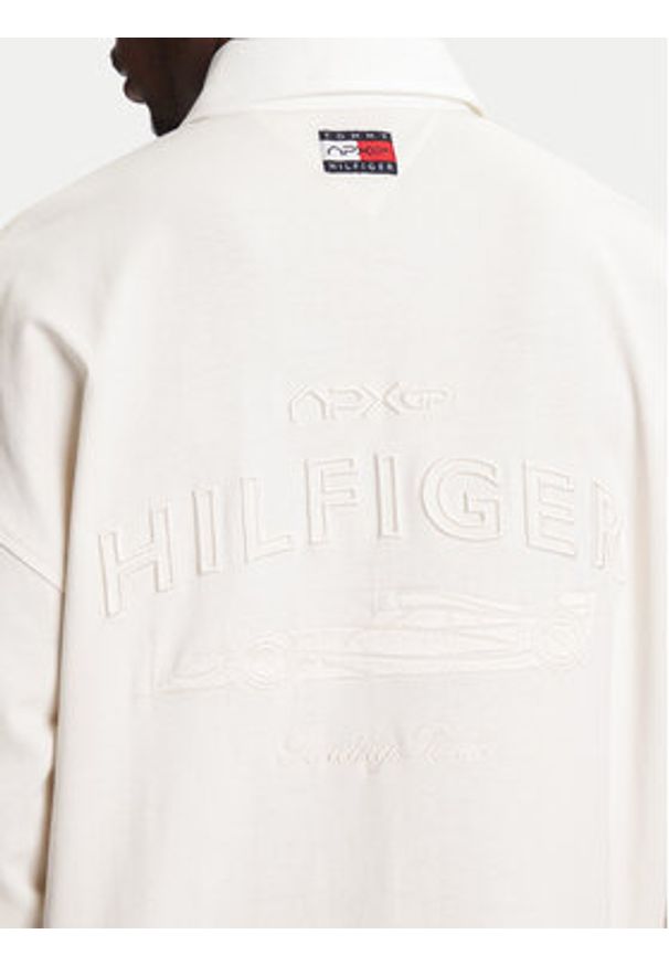 TOMMY HILFIGER - Tommy Hilfiger Bluza F1 Movie Rugby MW0MW41388 Beżowy Regular Fit. Kolor: beżowy. Materiał: bawełna