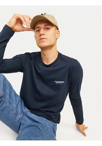 Jack & Jones - Jack&Jones Longsleeve Alvis 12259735 Granatowy Standard Fit. Kolor: niebieski. Materiał: bawełna. Długość rękawa: długi rękaw #4
