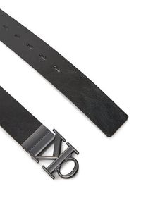 Calvin Klein Jeans Pasek Męski Monogram Plaque Buckle 35Mm Adj/Rev LV04G7026G Czarny. Kolor: czarny. Materiał: skóra