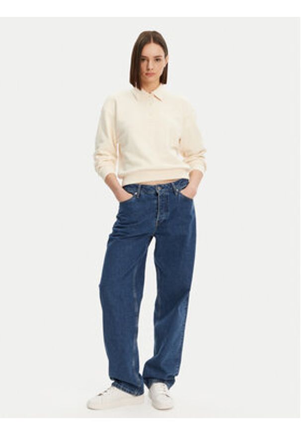 Lacoste Bluza SF0351 Beżowy Relaxed Fit. Kolor: beżowy. Materiał: bawełna