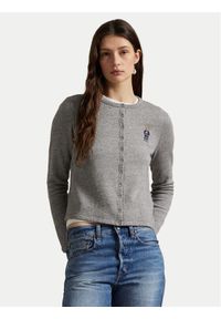 Polo Ralph Lauren Kardigan 211955298003 Szary Slim Fit. Typ kołnierza: polo. Kolor: szary. Materiał: bawełna #1