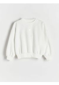 Reserved - Bluza z nadrukiem - złamana biel. Materiał: bawełna, dzianina. Wzór: nadruk #1