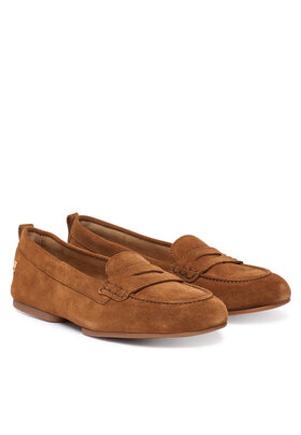 TOMMY HILFIGER - Tommy Hilfiger Mokasyny Th Flex FW0FW09507 Brązowy. Kolor: brązowy. Materiał: zamsz, skóra