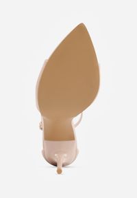 Born2be - Beżowe Sandały na Szpilce ze Sprzączką wokół Kostki Tini. Okazja: na co dzień. Zapięcie: sprzączka. Kolor: beżowy. Materiał: jeans. Obcas: na szpilce. Styl: casual, klasyczny, elegancki #2