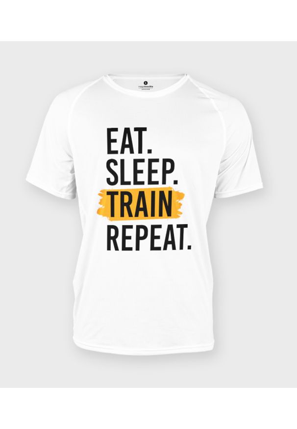MegaKoszulki - Koszulka męska sportowa Eat Sleep Train Repeat. Materiał: poliester