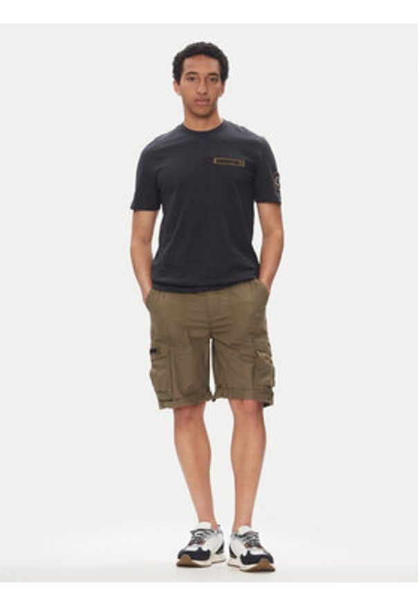 Aeronautica Militare T-Shirt 251TS2425J680 Granatowy Regular Fit. Kolor: niebieski. Materiał: bawełna