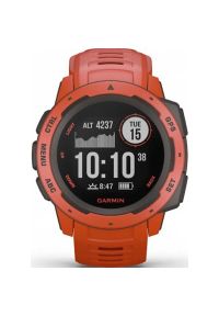 Zegarek sportowy GARMIN Instinct Czerwony. Kolor: czerwony. Materiał: włókno. Styl: sportowy #1