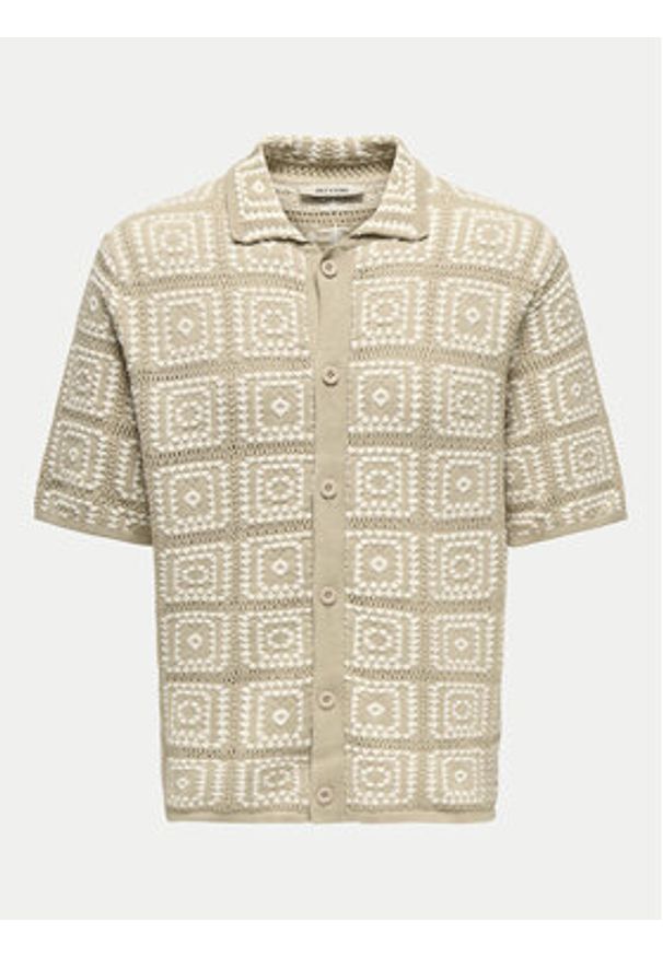Only & Sons Koszula Bart 22033329 Beżowy Relaxed Fit. Kolor: beżowy. Materiał: bawełna