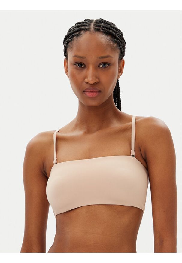 Hunkemöller Biustonosz top Smooth 206768 Beżowy. Kolor: beżowy. Materiał: syntetyk