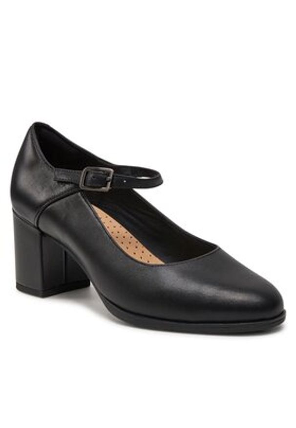 Clarks Czółenka Freva55 Strap 26172052 Czarny. Kolor: czarny. Materiał: skóra