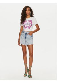 Versace Jeans Couture T-Shirt 76HAHG02 Biały Slim Fit. Kolor: biały. Materiał: bawełna #3