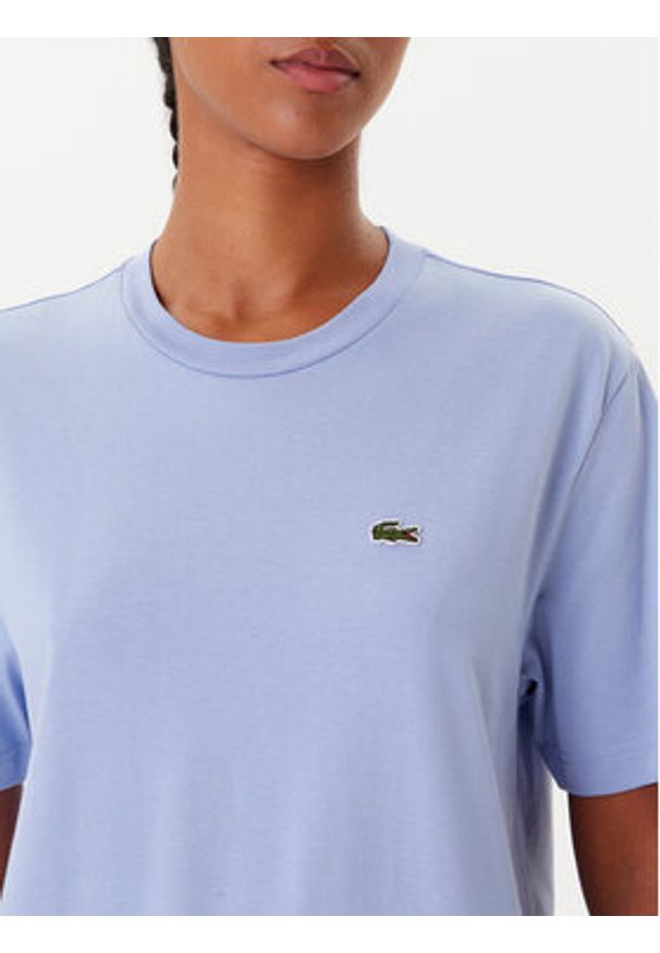 Lacoste T-Shirt TF7215 Błękitny Regular Fit. Kolor: niebieski. Materiał: bawełna