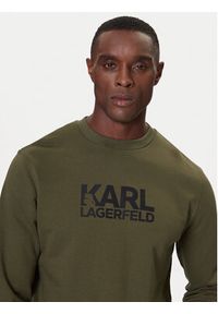 Karl Lagerfeld - KARL LAGERFELD Bluza 705091 554917 Zielony Regular Fit. Typ kołnierza: dekolt w karo. Kolor: zielony. Materiał: bawełna #3