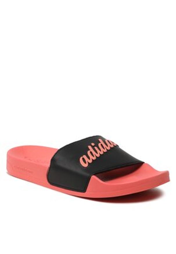 Adidas - adidas Klapki Adilette Shower Slides GZ9505 Pomarańczowy. Kolor: czarny. Materiał: skóra