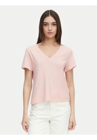 TOMMY HILFIGER - Tommy Hilfiger T-Shirt WW0WW48704 Różowy jasny Regular Fit. Kolor: różowy. Materiał: bawełna #1