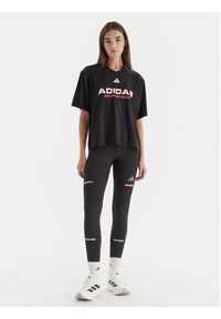 Adidas - adidas Polo Tiro JN2749 Czarny Loose Fit. Typ kołnierza: polo. Kolor: czarny. Materiał: syntetyk #5