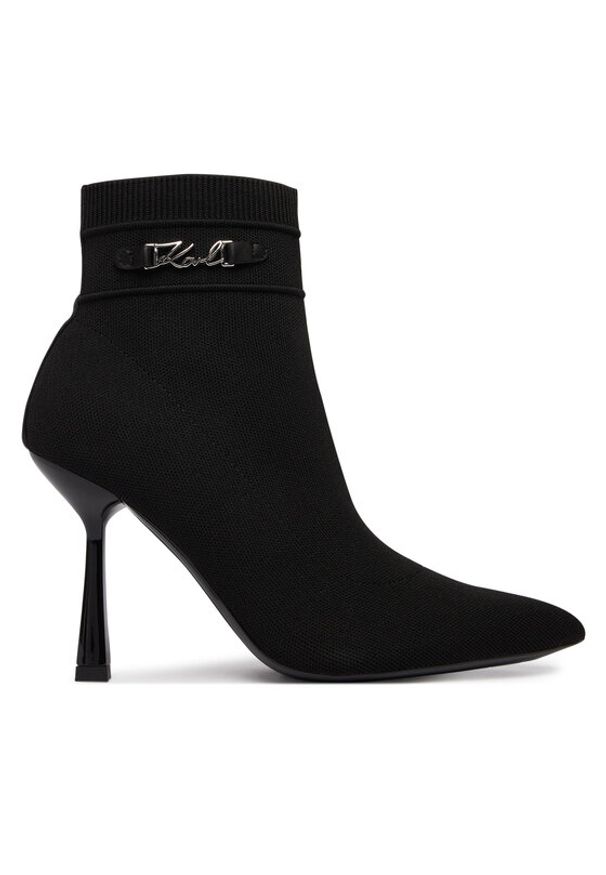 Karl Lagerfeld - KARL LAGERFELD Botki Pandara KL31346A Czarny. Kolor: czarny. Materiał: materiał