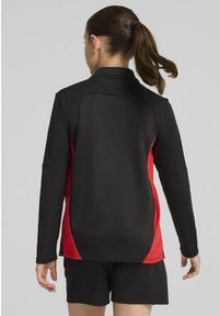 Puma - Dziecięcy top treningowy 1/4 zip Milan AC 2024/25. Kolor: czerwony, wielokolorowy, czarny. Sport: piłka nożna