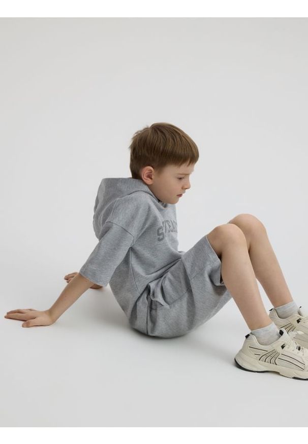 Reserved - Bawełniany komplet - jasnoszary. Kolor: szary. Materiał: bawełna