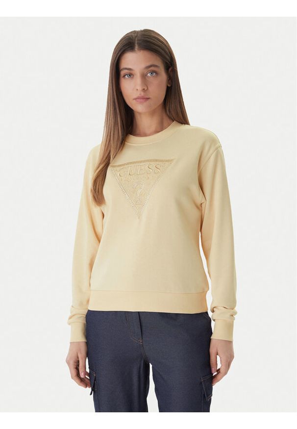 Guess Bluza W6GQ09 K3183 Różowy Regular Fit. Kolor: różowy. Materiał: bawełna