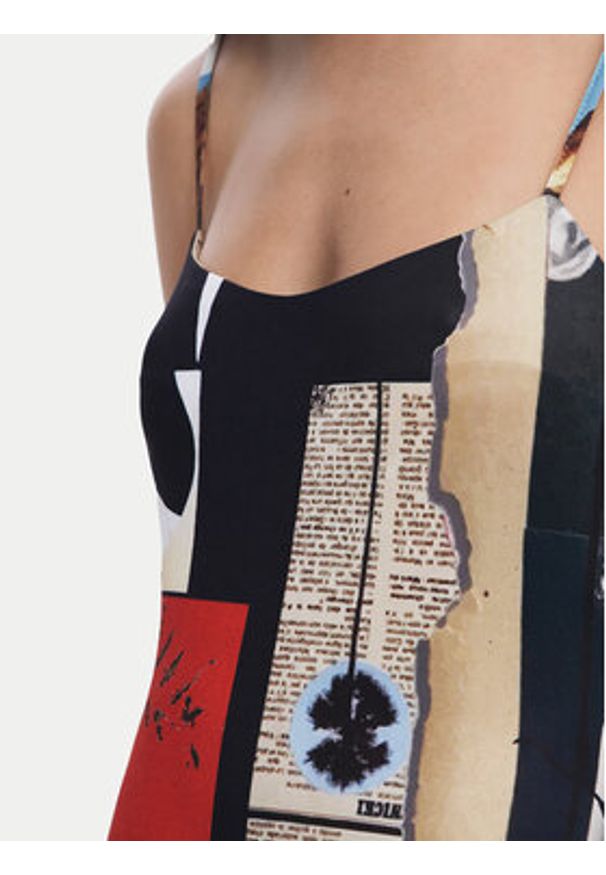 Desigual Sukienka codzienna Newspaper Coll 25SWVK40 Kolorowy Regular Fit. Okazja: na co dzień. Materiał: syntetyk. Wzór: kolorowy. Typ sukienki: proste. Styl: casual