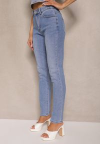 Renee - Jasnoniebieskie Jeansy Skinny z Bawełną High Waist Mevorra. Okazja: na co dzień. Stan: podwyższony. Kolor: niebieski. Styl: klasyczny, casual #3