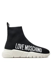 Love Moschino - LOVE MOSCHINO Sneakersy JA15433G1IIZ6000 Czarny. Kolor: czarny. Materiał: materiał