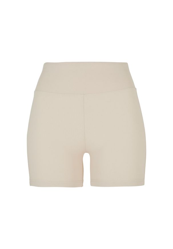 Szorty damskie z wysoką talią duże rozmiary Urban Classics. Kolor: beżowy. Sport: kolarstwo