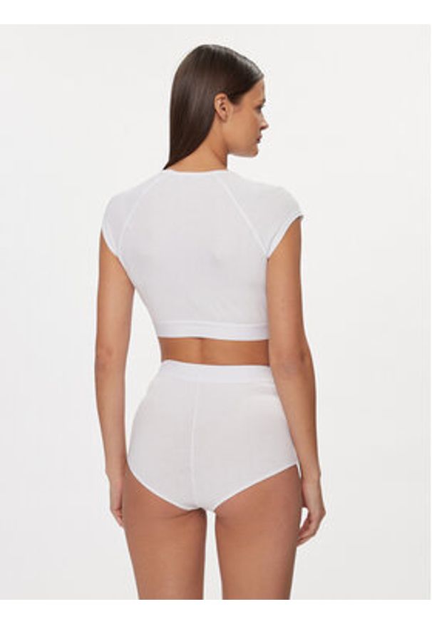 Patrizia Pepe Bluzka 8I0153/J167-W146 Biały Slim Fit. Kolor: biały. Materiał: bawełna