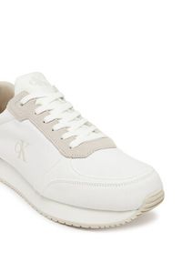 Calvin Klein Jeans Sneakersy Runner Sock Laceup Mg Canvas YM0YM01217 Biały. Kolor: biały. Materiał: materiał #2