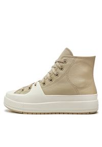 Converse Trampki Chuck Taylor All Star Construct Leather A06595C Beżowy. Kolor: beżowy. Materiał: skóra #5