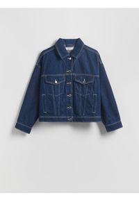 Reserved - Kurtka jeansowa - granatowy. Kolor: niebieski. Materiał: jeans #1