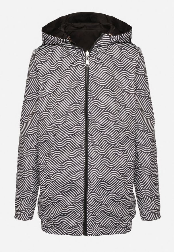Born2be - Czarna Kurtka Parka o Dwustronnym Fasonie z Odpinanym Kapturem Desanilia. Okazja: na co dzień, na spacer. Kolor: czarny. Materiał: jeans. Styl: elegancki, casual