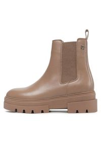 TOMMY HILFIGER - Tommy Hilfiger Sztyblety Monochromatic Chelsea Boot FW0FW06899 Beżowy. Kolor: beżowy. Materiał: skóra #2