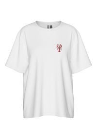 Pieces T-Shirt Tobster 17160811 Biały Oversize. Kolor: biały. Materiał: bawełna