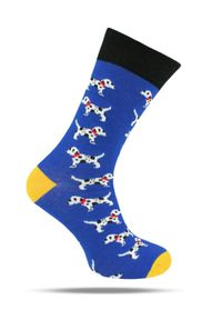 His Story - Skarpetki Bawełniane - Tematyczne - Niebieskie w Dalmatyńczyki. Kolor: niebieski. Materiał: elastan, bawełna, poliamid #1