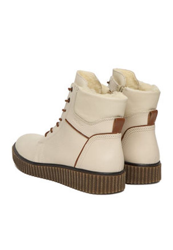 Rieker Trzewiki Y4303-80 Écru. Materiał: skóra