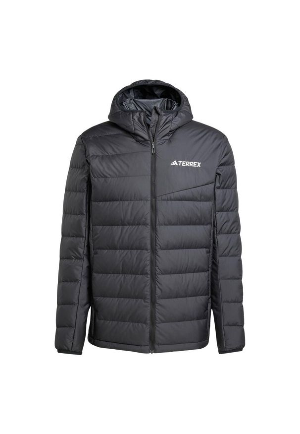 Adidas - Kurtka z kapturem Terrex Multi Light Down CLIMAWARM. Typ kołnierza: kaptur. Kolor: czarny. Materiał: puch. Technologia: ClimaWarm (Adidas). Sport: turystyka piesza