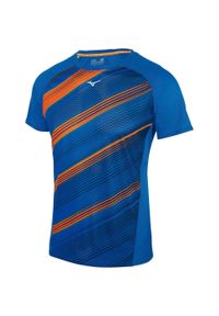 Mizuno - T-shirt Męski Premium Aero. Kolor: niebieski. Sport: turystyka piesza