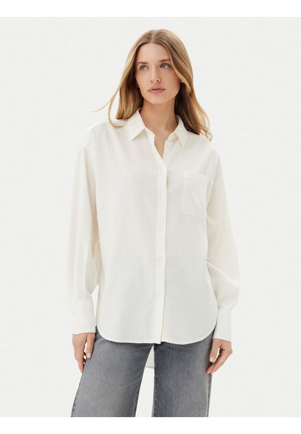 JJXX Koszula Jamie 12269668 Biały Oversize. Kolor: biały. Materiał: len, wiskoza